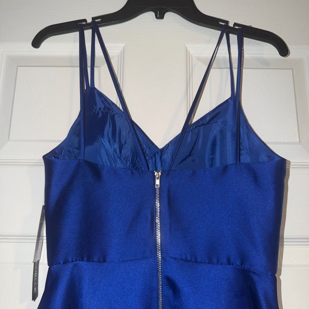 Royal Blue A-Line Satin Dress. (NWT) My Michelle, size 1 - Picture 8 of 13